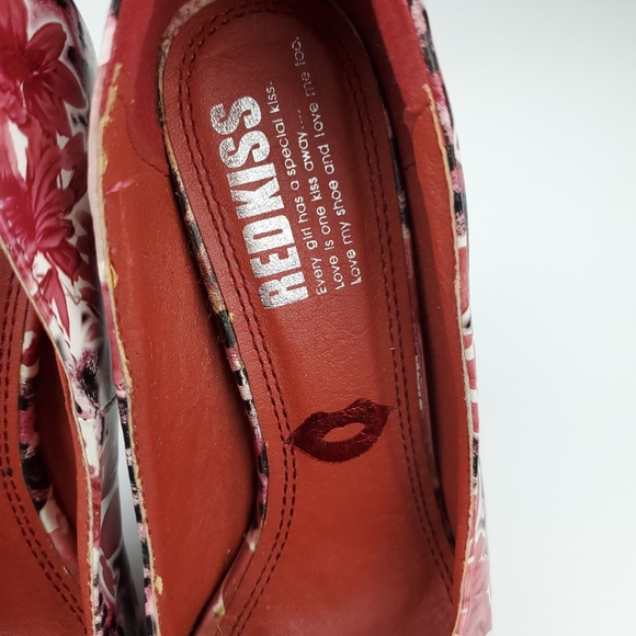 RedKiss Red Floral Platform Heels Size 7 - Picture 4 of 8
